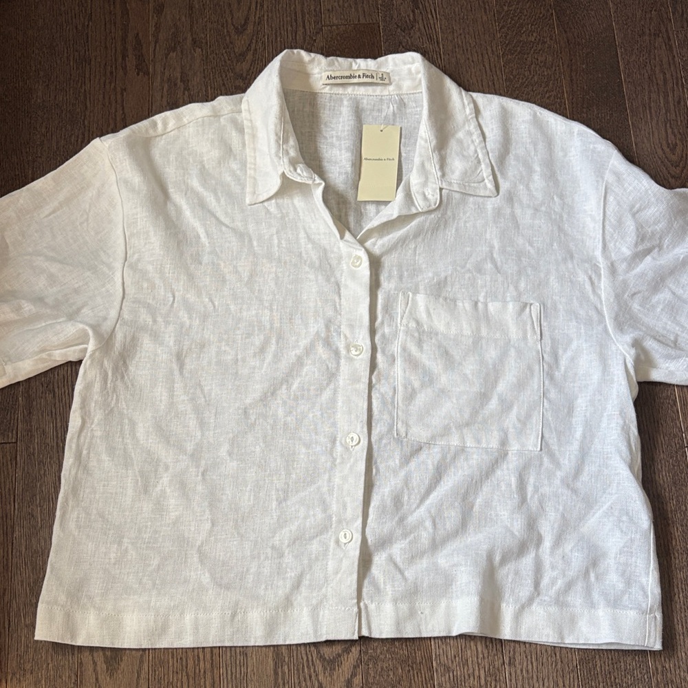 Abercrombie & Fitch Cream Linen Shirt